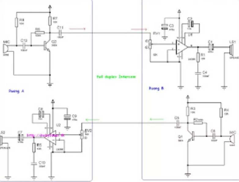 Rangkaian Intercom Satu IC