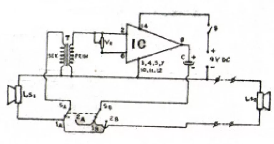 Rangkaian Intercom Satu IC