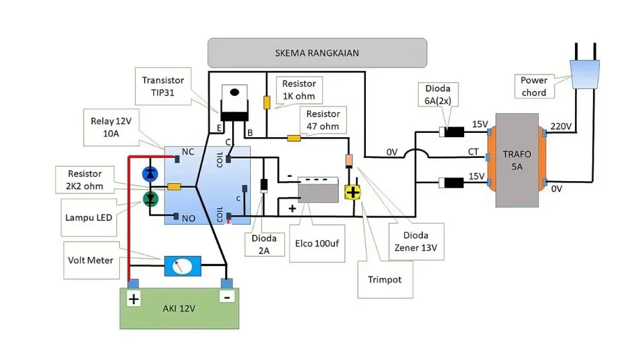 Cara Membuat Rangkaian Charger Aki Otomatis