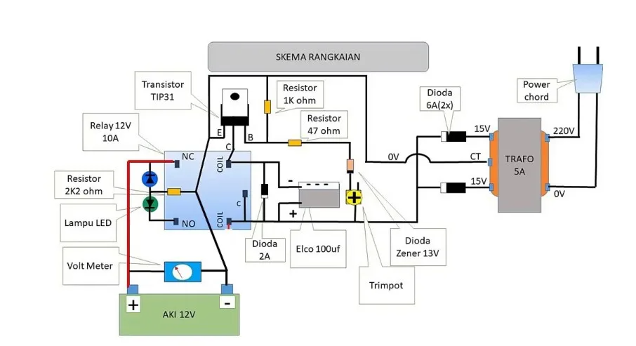 Cara Membuat Rangkaian Charger Aki Otomatis